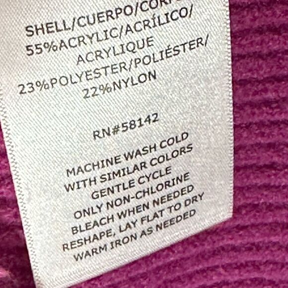 Donna Morgan Raspberry Pink Puff Sleeve Sweater Dress | Size M - Picture 6 of 12